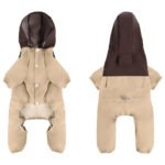 Khaki Waterproof Dog Raincoat Overall – Αδιάβροχη Ολόσωμη Φόρμα Σκύλου με Κουκούλα