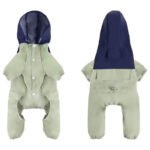Mint & Navy Waterproof Dog Raincoat Overall – Αδιάβροχη Ολόσωμη Φόρμα Σκύλου με Κουκούλα