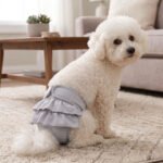 Grey Ruffle Dog Diaper Pants – Γκρι Επαναχρησιμοποιούμενη Πάνα-Βρακάκι με Βολάν - Image 2