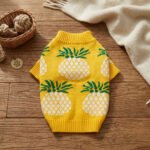 Pineapple Knit Sweater – Κίτρινο Πλεκτό Πουλόβερ Σκύλου με Μοτίβο Ανανά