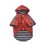 Red Dog Raincoat with Storage Pouch – Κόκκινο Αδιάβροχο Σκύλου με Κουκούλα και Θήκη Μεταφοράς
