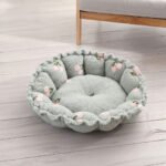 Aναπαυτικό Κρεβατάκι Σκύλου Flower / Donut – Sage Green Cherry