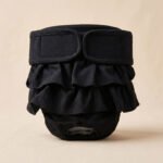 Black Ruffle Dog Diaper Pants – Μαύρη Επαναχρησιμοποιούμενη Πάνα-Βρακάκι με Βολάν