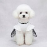 Monochrome Bow Tutu Dress – Φόρεμα Σκύλου με Φιόγκο & Τούλι (White & Black) - Image 3
