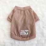 Deer Gary Melange Dog Top – Μπεζ Νουντ Μπλουζάκι Σκύλου με Υφασμάτινη Ετικέτα