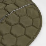Luxury Αδιάβροχο Μπουφάν Σκύλου Honeycomb Καπιτονέ με Ψηλό Γιακά – Olive Green - Image 3