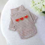 Striped Hearts Dog Sweater – Ριγέ Μπλουζάκι για Σκύλους με Καρδιές