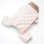 Pink Quilted Fur Collar Dog Jumpsuit – Ροζ Ολόσωμο Μπουφάν / Φόρμα Σκύλου με Γούνινη Λεπτομέρεια