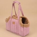 Pink Cozy Fleece Dog Carrier Bag – Ροζ Τσάντα Μεταφοράς Σκύλου με Ζεστή Επένδυση