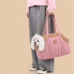 Pink Cozy Fleece Dog Carrier Bag – Ροζ Τσάντα Μεταφοράς Σκύλου με Ζεστή Επένδυση - Image 2