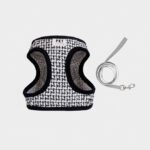 Ανατομικό Σαμαράκι Σκύλου Tweed Check & Ασορτί Οδηγός – Black / White