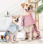 Soft & Dry – Μπουρνούζι Σκύλου Microfiber με Κουκούλα (Blush Pink) - Image 2