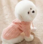 SugarPup Cloud Knit – Αριστοκρατικό Πλεκτό Πουλόβερ με Κουκούλα & Pom-Pom (Powder Pink) - Image 2