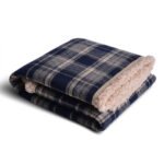 SugarPup Highland Hug – Premium Καρό Κουβέρτα Sherpa Navy